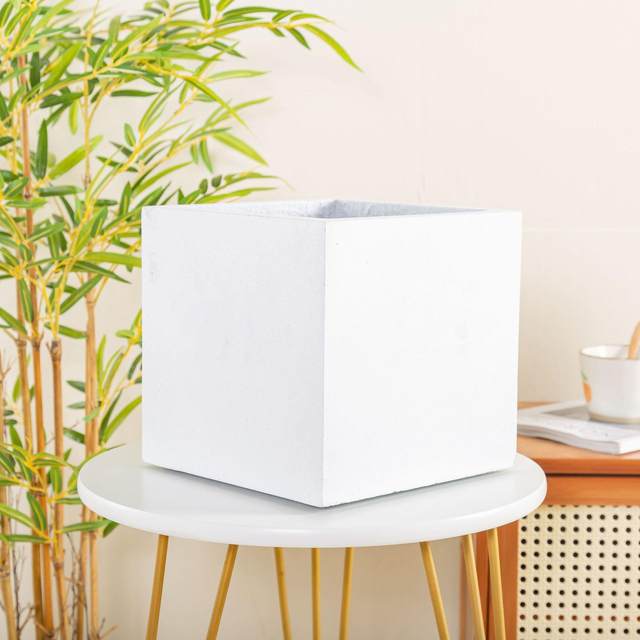 
Nordic style handmade resin simulation flower pots, square and round pot-bellied flower baskets, straw woven rattan for home and gardening