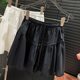 Sweet Bowbone Land Stitching A A -line Skirt Female Summer Worch Edge High -waisted Poisting Loose Skirt
