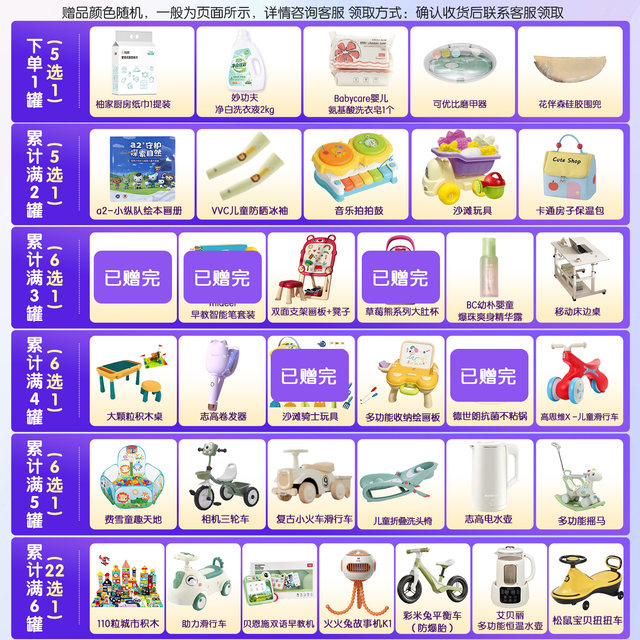 
a2 Purple Platinum 4-stage milk powder imported from New Zealand, 4-stage infant milk powder 900g*6 cans