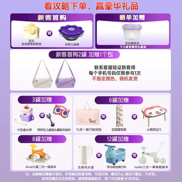
a2 Purple Platinum 4-stage milk powder imported from New Zealand, 4-stage infant milk powder 900g*6 cans