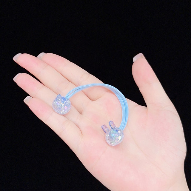 Children's candy colored head rope winding hair loop hair rope baby high elastic rubber band princess color bead braided ponytail ring