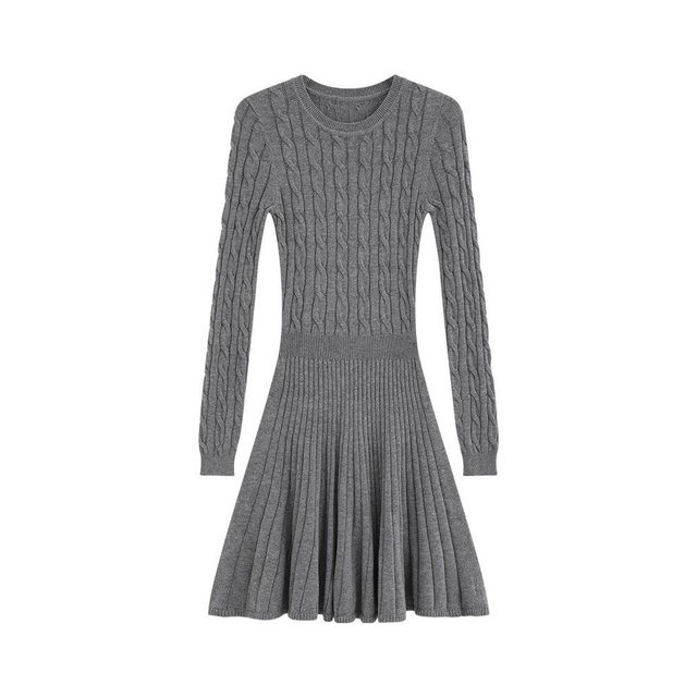 Small twist Korean style knitted dress for women 2025 new style temperament inner bottoming waist sweater skirt