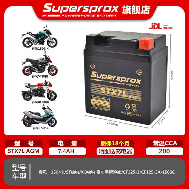 
Suitable for Honda CM300/500 CB400X/F CB500X CBR500RA motorcycle battery 12V battery
