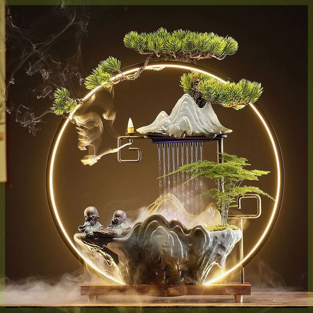
Flowing water attracts wealth and wealth ornaments for home creative fountain living room office desktop moving to new Y home opening gift