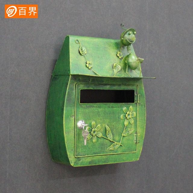 
Animal wrought iron mailbox metal wall-mounted mailbox retro handmade creative mailbox home gardening crafts mailbox