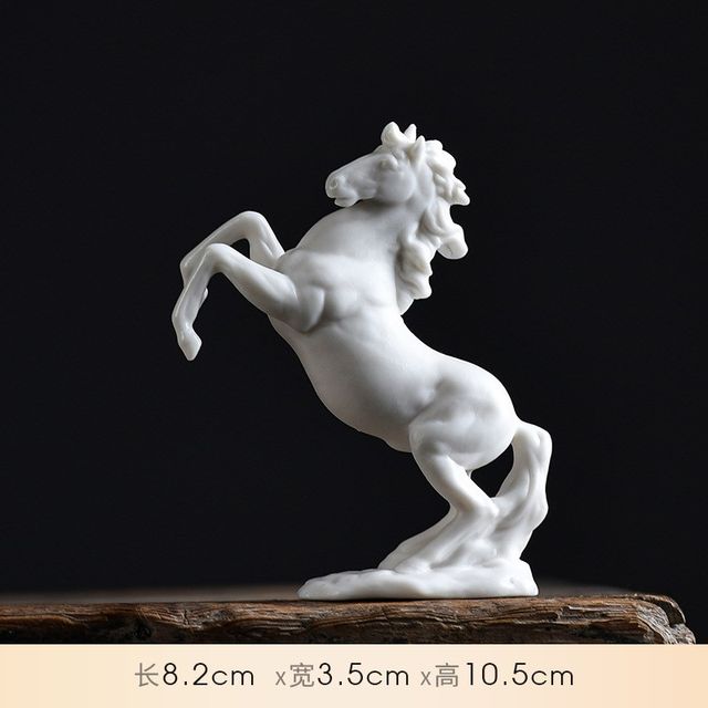 High-quality Dehua white porcelain animal white horse desktop small ornaments home gardening sand table water flow device landscaping ceramic accessories