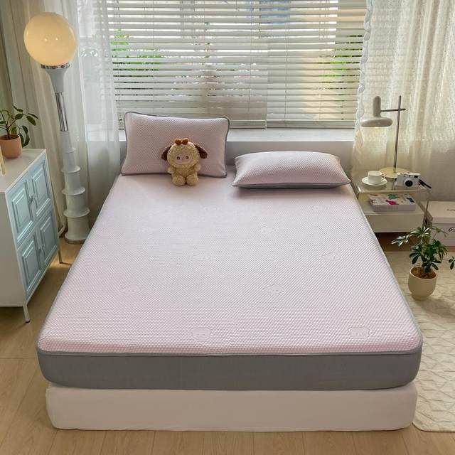 Category A maternal and infant grade ice bean mat three-piece set ice silk mat foldable washable fitted sheet air-conditioned mat