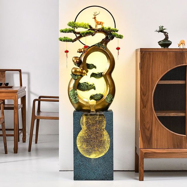 
Home gourd flowing water fountain living room office floor-standing ornaments recycling aquatic wealth landscape opening housewarming gift