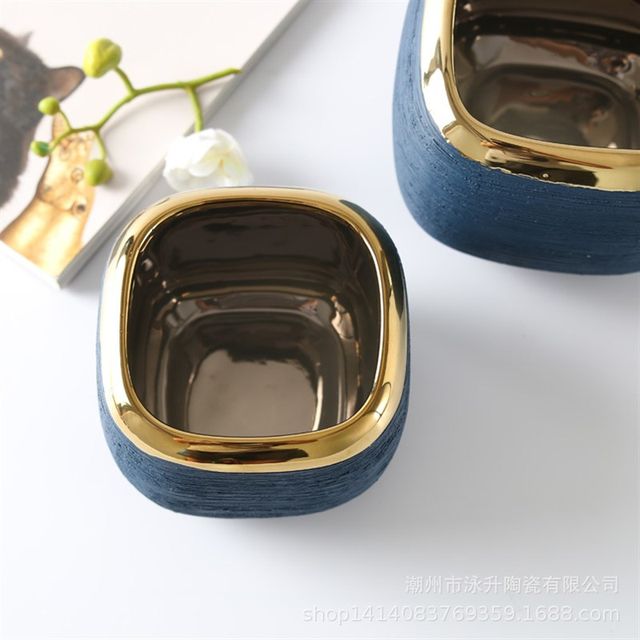 Creative hand-made brushed ceramic flower pot ornaments indoor balcony home gardening decoration succulent small flower pot
