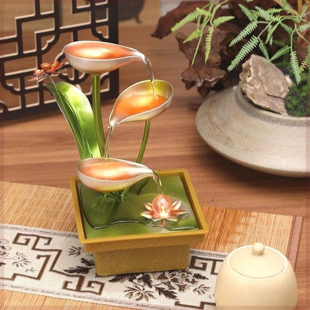 
Lucky running water ornaments circulating water creative desktop ornaments office living room home soft decoration landscape without plug