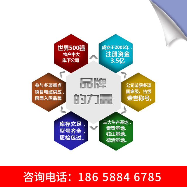 
Zhongda Yuantong wire national standard BV wire square household 1.5//10 copper core flame retardant single core household Yuantong