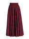 2025 autumn and winter new high-waisted A-line long skirt for women with women's printed versatile middle-aged large-size dance skirt big umbrella skirt
