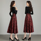 Printed skirt for women Spring and Autumn 2025 new high-waisted A-line skirt mid-length large swaying and slim pleated skirt umbrella skirt