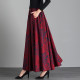 2025 autumn and winter new high-waisted A-line long skirt for women with women's printed versatile middle-aged large-size dance skirt big umbrella skirt