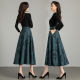2025 Spring and Autumn New Printed Drooping Skirt for Women High Waist Slim Large Size Over-Knee A-line Skirt Large Swing Mid-Long Skirt
