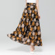 Summer new versatile chiffon skirt female retro high waist A -line long skirt big size dancing skirt