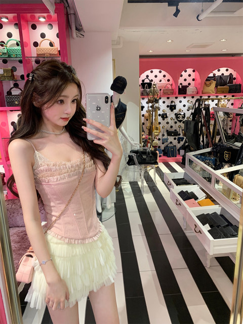 Your lazy llan two-color sweet gauze skirt short skirt skirt women's new summer style