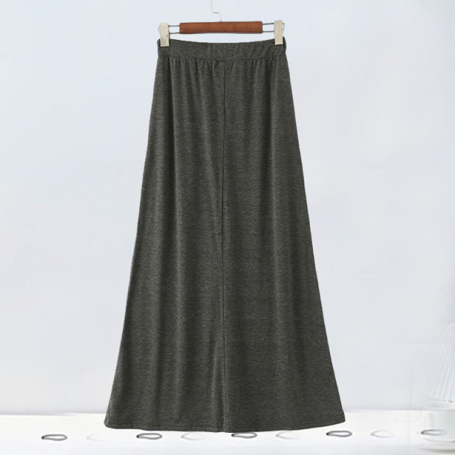 Spring and summer new leisure sports guard skirt female half -body tight high waist A -line large size cover skirt mid -length thin

