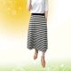 Temperament new large-size sports skirt for women in spring and autumn mid-length modal fashionable slim casual stripes a-line