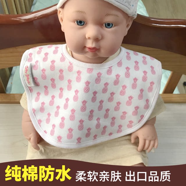 silly billyz newborn baby saliva towel waterproof baby bib knitted cotton round bib thin summer foreign trade