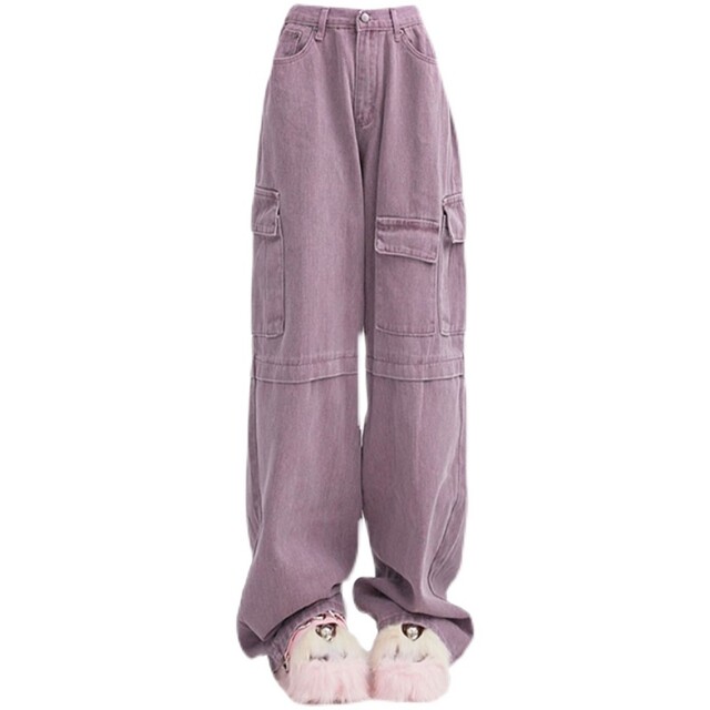 200Jin [Jin equals 0.5 kg] Foreign trade special size women's clothing AliExpress Amazon European and American style American retro purple work jeans
