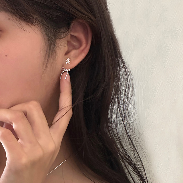Original sweet bow earrings for women with sterling silver needle beautiful earrings 2025 new hot high-end earrings