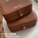 Maillard Large Capacity Jewelry Retro Brown Portable Double-Level Earring Ring Necklace Jewelry Storage Box
