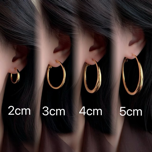 Dazzling Zhao Lusi Xu me dazzling same style plain hoop earrings mosquito coil disc ear clip earrings earrings women's earrings