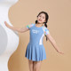 Fat girl swimsuit children plus fat, size, skirt, conservative swimsuit, big girl girl girl fast -drying swimwear
