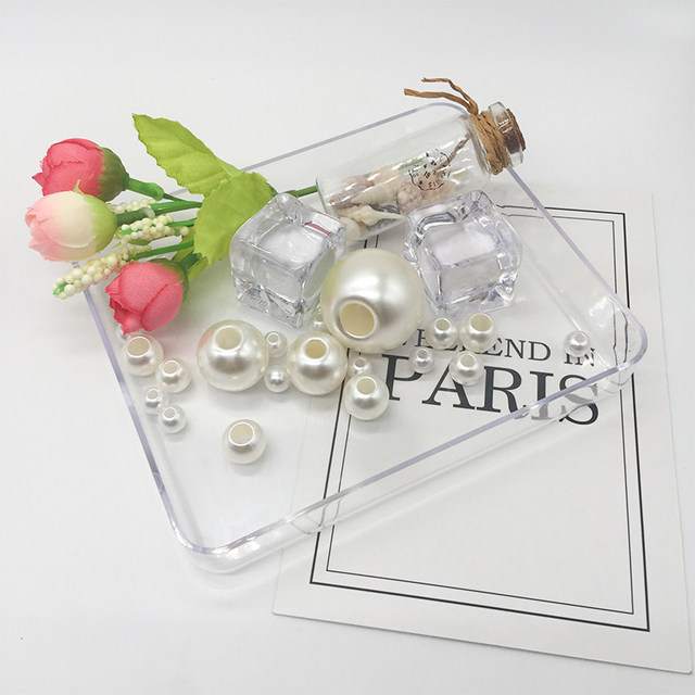 Large hole beige ABS straight hole imitation pearls with rubber band accessories large pearl jewelry accessories perforated DIY loose beads