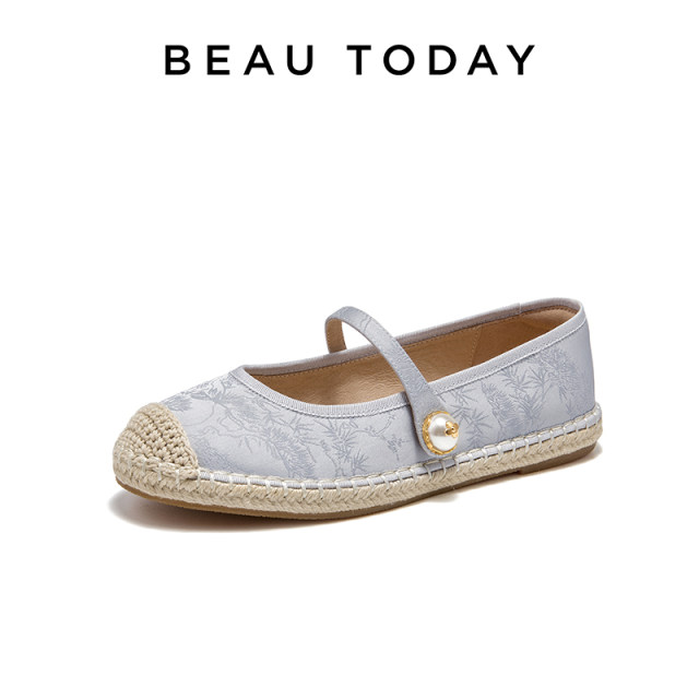 BeauToday light mouth single shoes female fisherman shoes fisherman shoes one foot canvas shoes loafer shoes