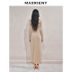 MAXRIENY exquisite retro pencil pleated slit skirt 24 autumn
