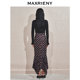 MAXRIENY romantic retro fishtail skirt 24 new winter French rose printed hip-pack skirt
