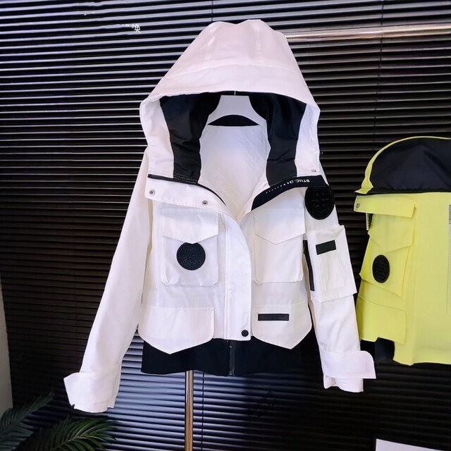 Korean version of candy color labeled cotton short jacket for women's jacket 2025 spring new casual hooded age-reducing two-cotton jacket