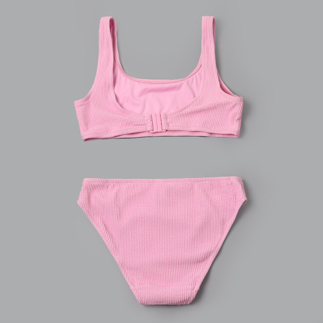 8818 Foreign Trade Children's Split Swimsuit Candy Color Girl Towel Material Bikini Backless Big Children's Triangle Beach Clothes