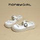 honeyGIRL half slippers for women 2025 summer new cross-section thick-soled toe shoes breathable casual and versatile single shoes