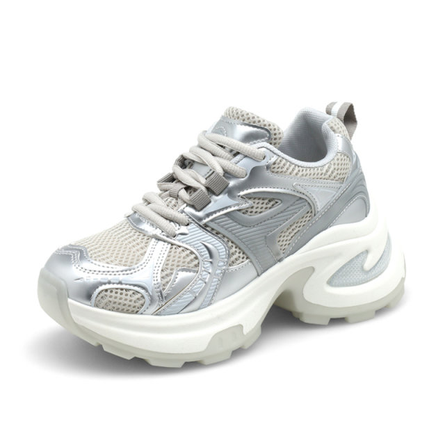 honeyGIRL thick-soled dad shoes for women 2025 new summer breathable mesh fashion sports and casual height-enhancing shoes
