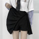 Fat mm slit pleated skirt pants high waist college style versatile solid color large swaying short skirt large size skirt women summer