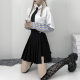 Fat mm slit pleated skirt pants high waist college style versatile solid color large swaying short skirt large size skirt women summer