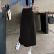 Fat MM irregular skirt, long skirt, large -size solid color pocket work style suit, suit skirt covering thin A -line skirt autumn