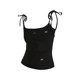 Black bow embroidered suspender vest for women in summer American hottie unique tight short top