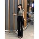 American-style front shoulder letter embroidered gray short-sleeved T-shirt for women's summer 2025 new slim fit and sexy girl short top