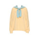 Yellow round neck pullover mink velvet sweater for women in autumn and winter thickened loose lazy style knitted sweater top for small people