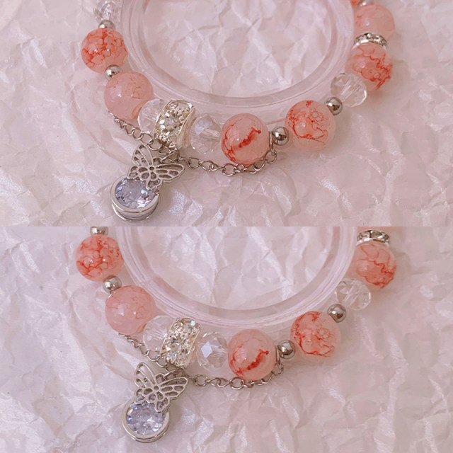 10 pieces of hollowed-inlaid diamond straight hole beads and spacer holder handmade DIY beaded material bracelet jewelry material