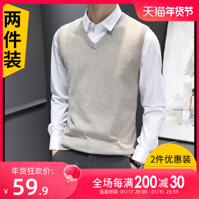 taobao agent Knitted demi-season vest, keep warm sweater, long-sleeve, V-neckline