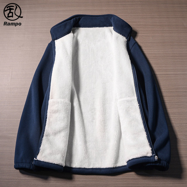 Fleece Jacket Men's Spring 2025 New Products Plus Fleece Thickened Warm Stand Collar Imitation Lamb Fleece Cardigan Zipper Jacket
