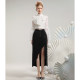 Elegant retro style flap sleeve top 2025 spring lace bow slim fit short style for women