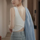 Sling vest female in summer with chest pads, wearing inside and exposed sexy cross -back breasts all -in -one top