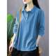 Purple Cotton POLO Polo Leading T -shirt Female Spring and Autumn Poor Spring and Autumn Paper Bottom Bottom Casual Various lapel top