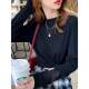 Green mask long-sleeved T-shirt for women in spring and summer new loose base shirt slimming sunscreen blouse round neck ice silk top